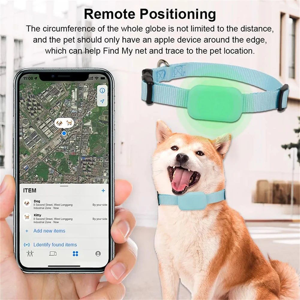 Waterproof Pet GPS Tracker - Dog & Cat Locator, with Adjustable Collar Anti Lost Dogs Real-time Tracking Device for iOS/Android