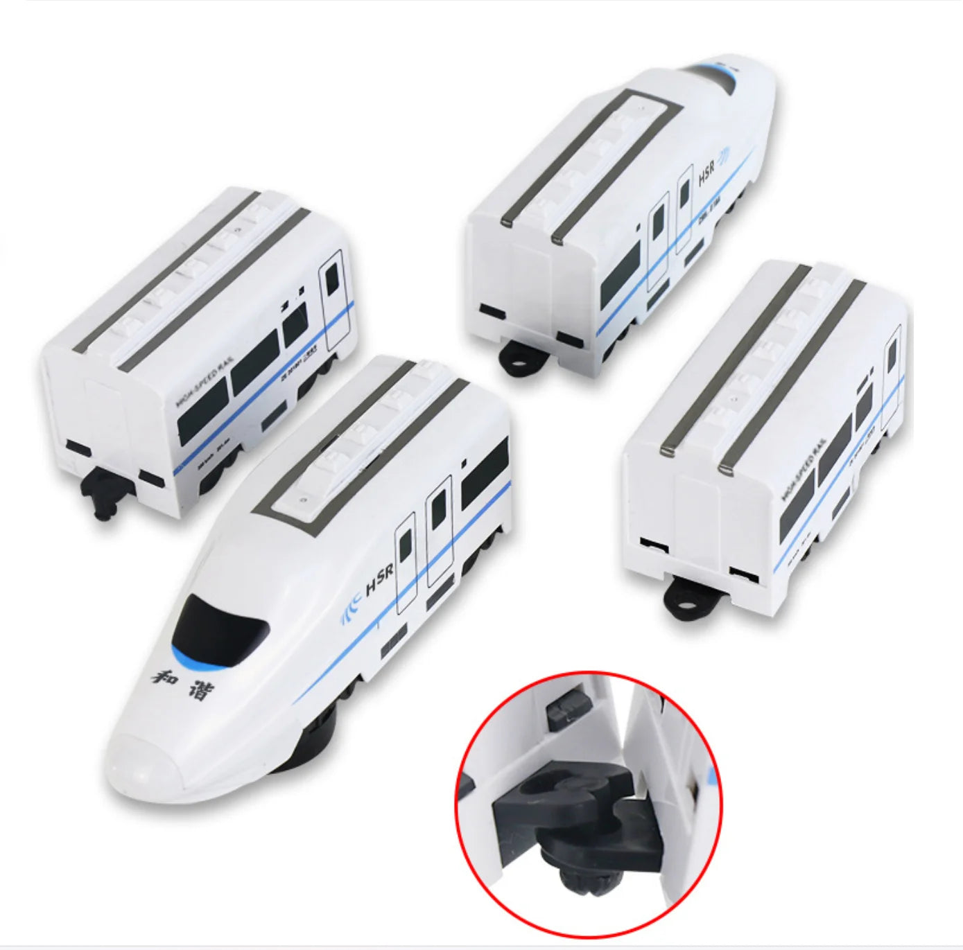 Kids DIY Simulation High Speed Railway Train Toy Car Electric Sound Light Model Train Educational Toys for Boys Girls Gift