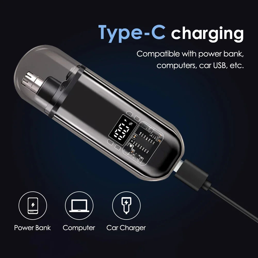 Portable Electric Nose Hair Trimmer USB charging Nose Ears Hair Eyebrow Trimmer for Men Rechargeable Painless set