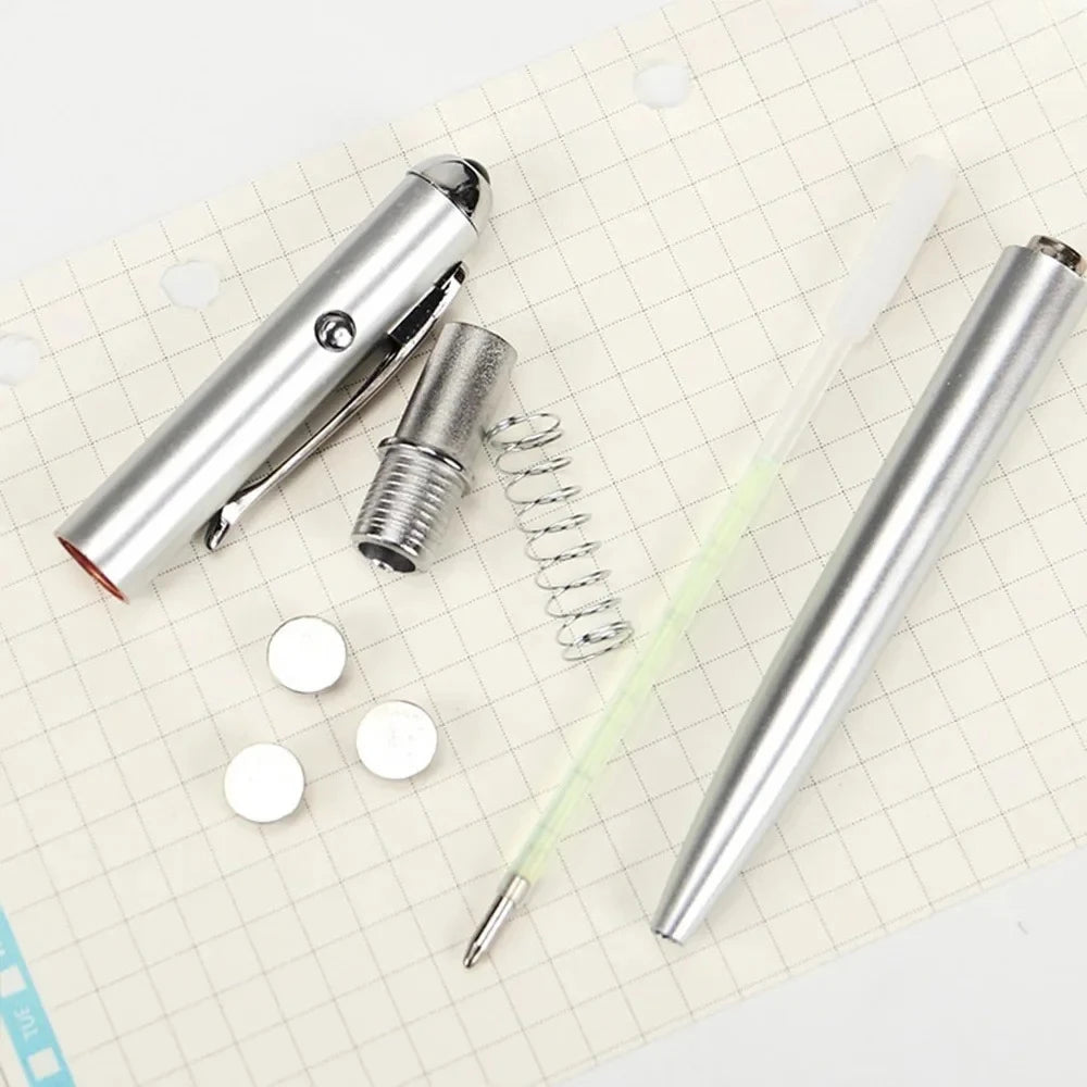 Invisible Ink Pen with UV Light Magic Secret Ballpoint Pen Hidden Handwriting Novelty for Office School Supplies