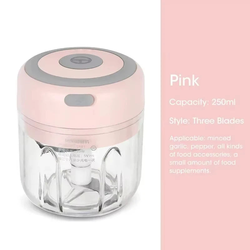 Electric Kitchen Food Chopper Mini Garlic Masher crusher USB Portable Meat Grinder Vegetable Chopper for Kitchen Gadgets
