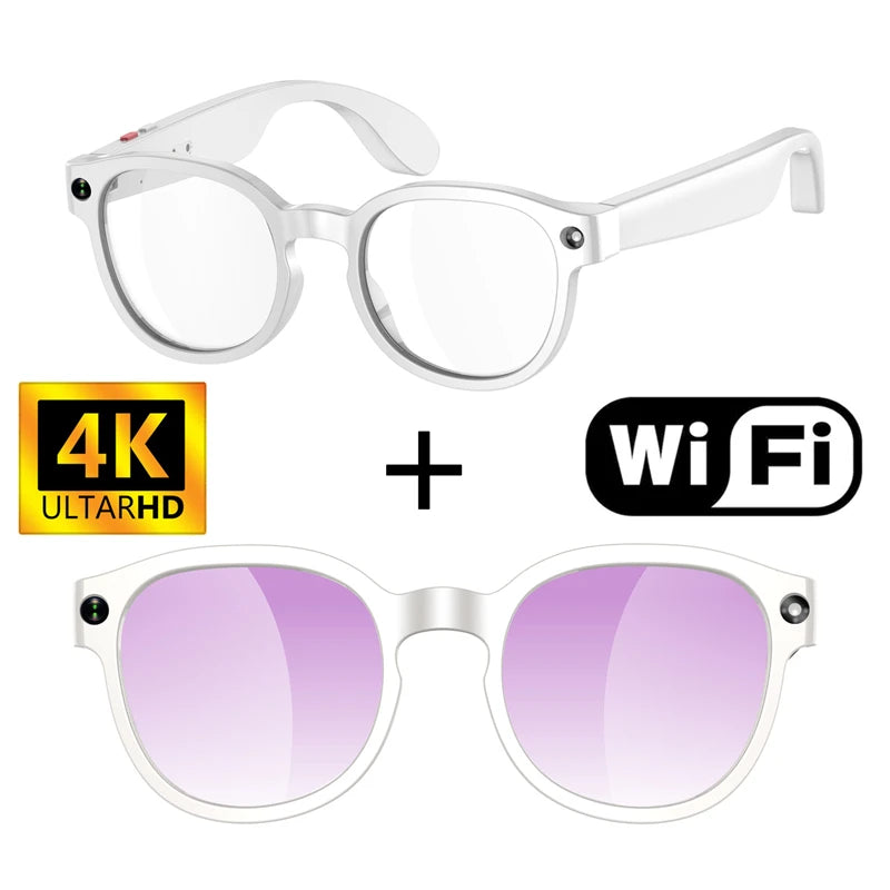 2026 New AI Smart Glasses AI Translation 8MP HD Camera 4K Shooting Image Bluetooth Call Recording Music Smart Sunglasses