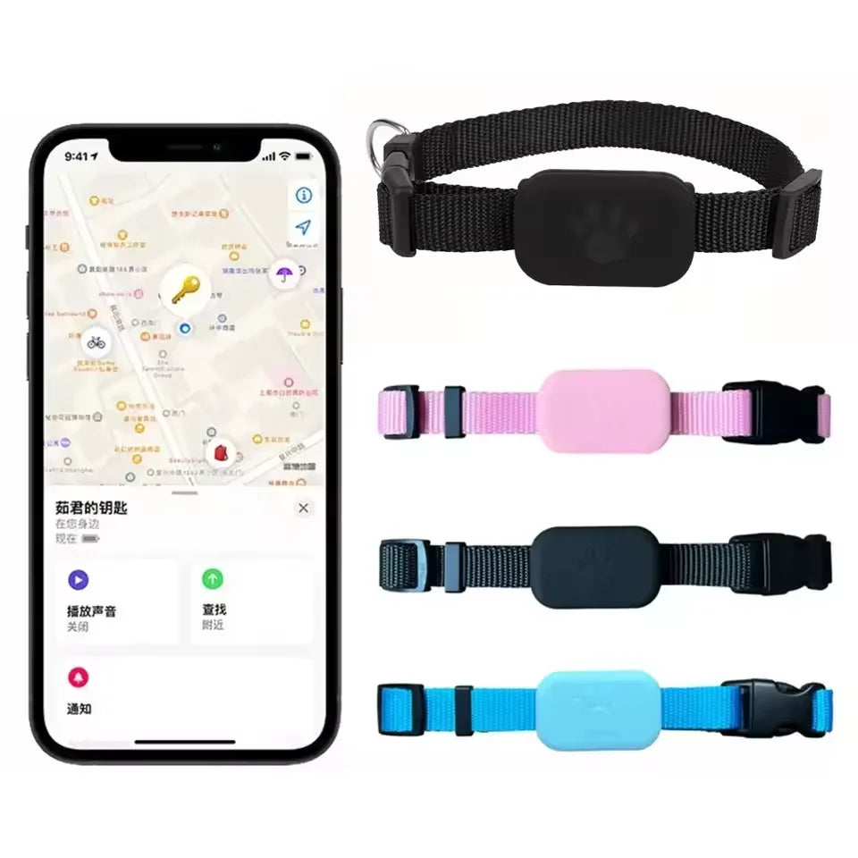 Waterproof Pet GPS Tracker - Dog & Cat Locator, with Adjustable Collar Anti Lost Dogs Real-time Tracking Device for iOS/Android