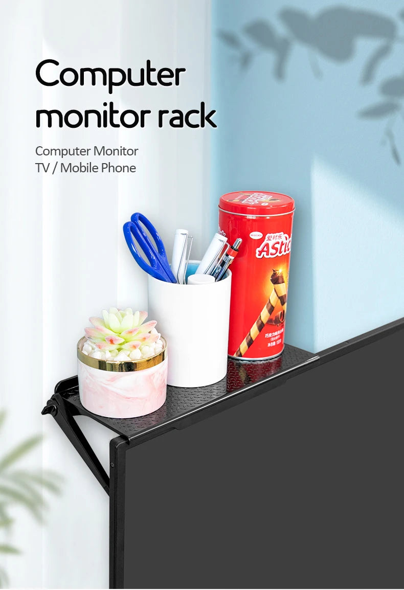 Adjustable TV Screen Top Shelf Display Shelf Computer Monitor Riser Desktop Stand TV Rack TV Top Monitors Simple Bracket