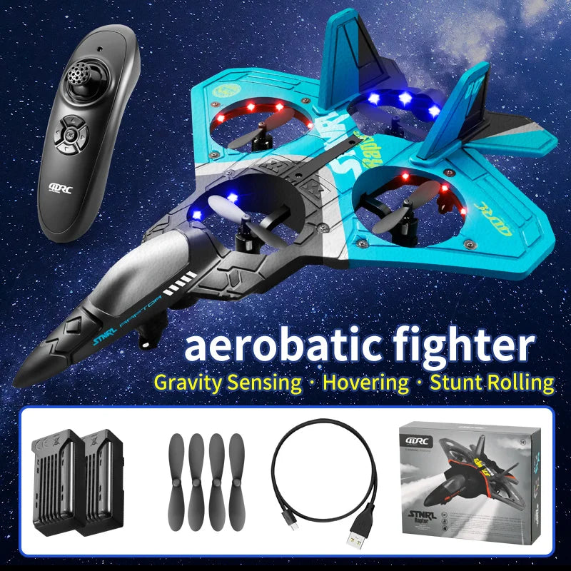 4DRC Drone V17 RC Aircraft Remote Control Foam Glider RC Glider Plane Fighter Hobby Airplane Toys for Kids Beginners Adults