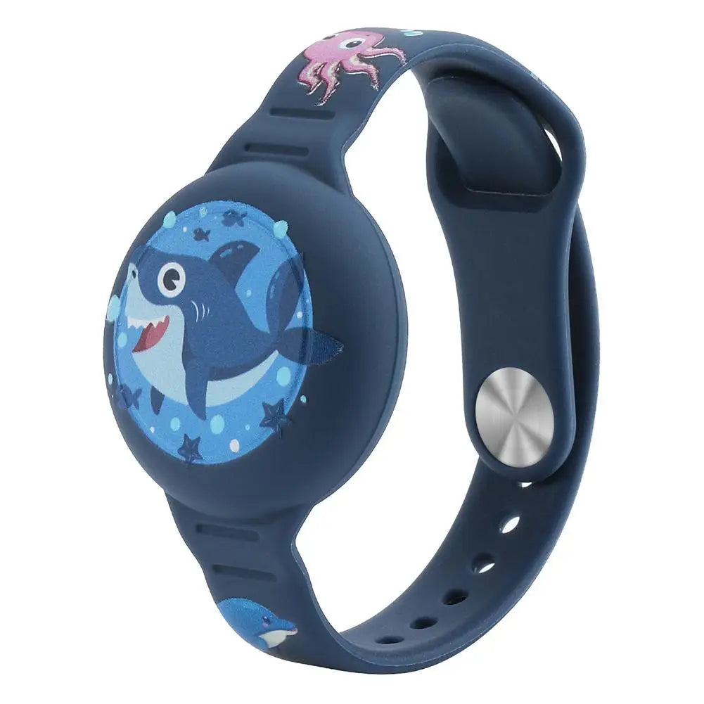 AirTag Bracelet for Kids, Waterproof Cute Cartoon Air tag Holder for Kids with Full Coverage Design Silicone Hidden Wristband