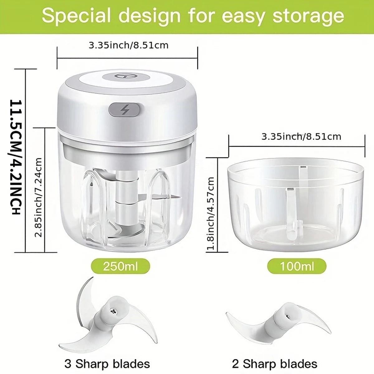 Electric Kitchen Food Chopper Mini Garlic Masher crusher USB Portable Meat Grinder Vegetable Chopper for Kitchen Gadgets
