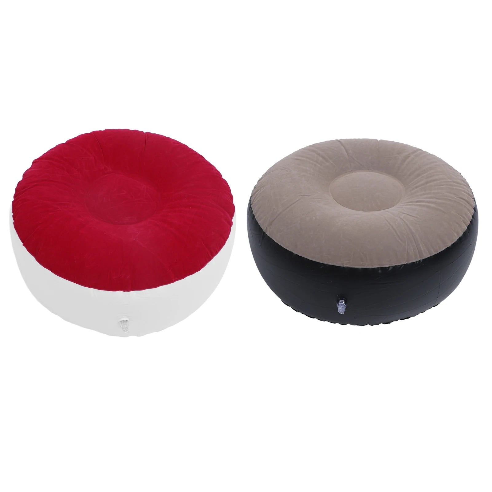 1Pc Inflatable Flocking Stool Multipurpose Lightweight Ergonomic Design Round Portable Inflatable Stool for Travel Camping
