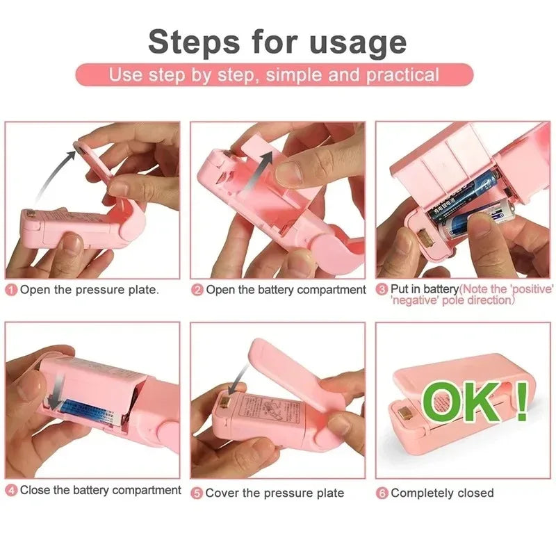 1PC Mini Heat Bag Packaging Sealer Portable Plastic Bag Clip Sealing Machine Food Storage Seal Snack Sealing Kitchen Gadgets