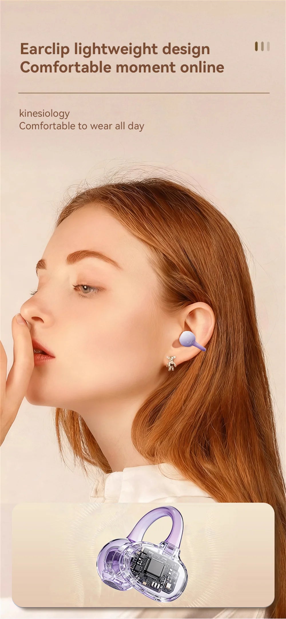 2026 New Open Bluetooth Earphone Air-bone Conduction High Sound Quality Long Battery Life Noise Reduction True Wireless Earplugs