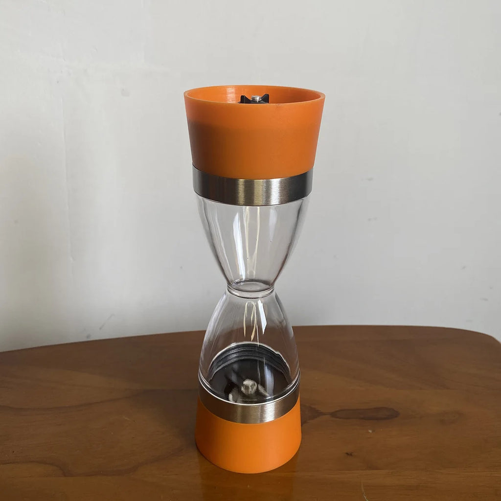 2 in 1 Hourglass Shape Manual Salt Pepper Mill Spice Grinder Pepper Shaker  Salt and Pepper Grinder Kitchen Gadgets Cooking Tool