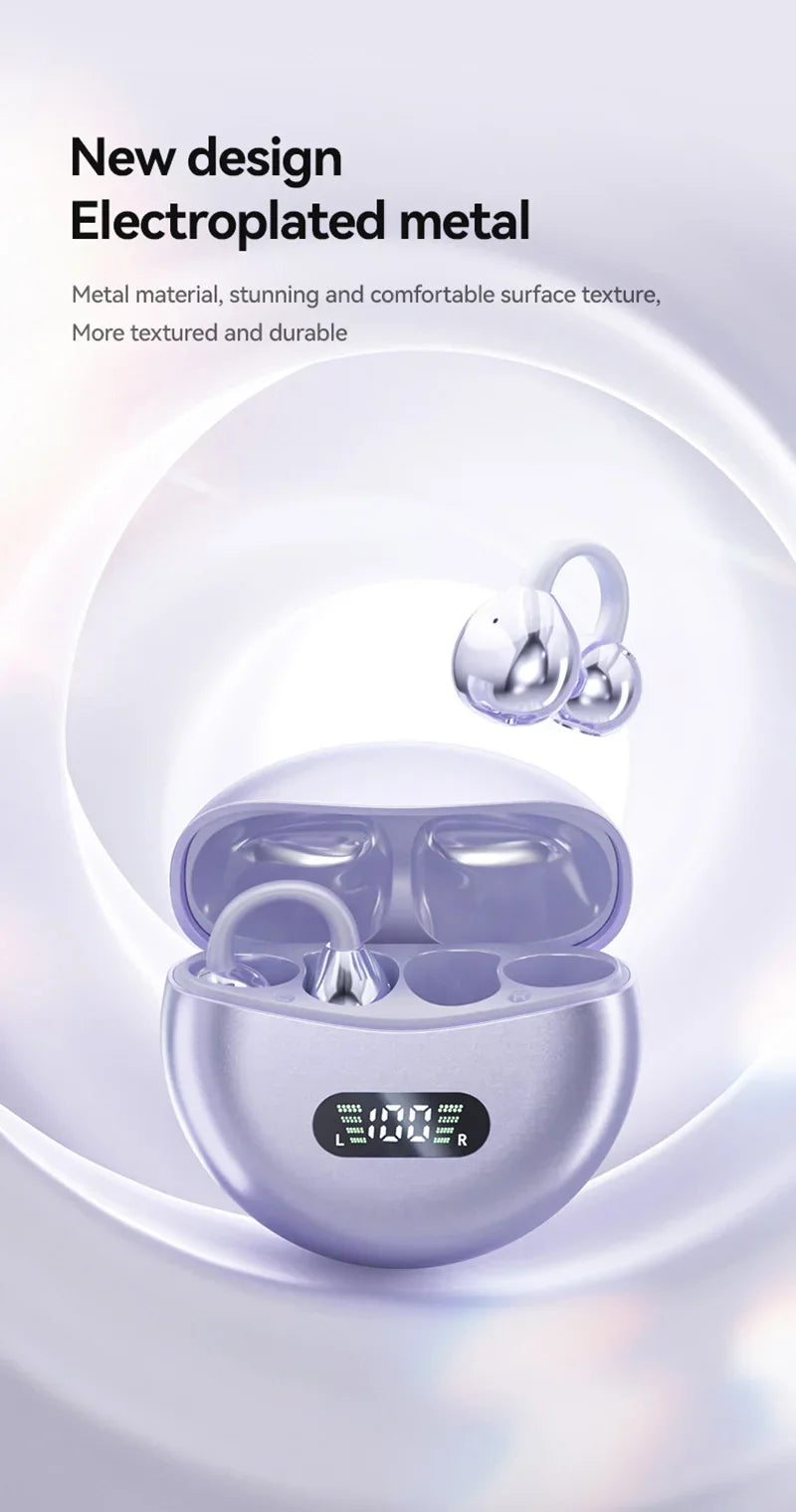2026 Ear Clip Wireless Bluetooth Earphones High Frequency Long Endurance Low Latency Noise Reduction Gaming Sports Headphones