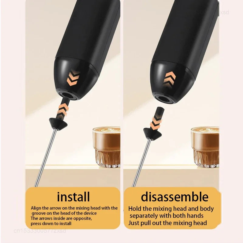 Electric Milk Frother Handheld Egg Beater Foamer Coffee Maker Egg Beater Hot Cooking Tools High Speeds Drink Mixer Infoor