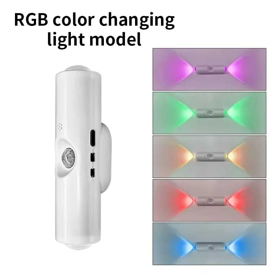 Rechargeable Magnetic LED Night Light RGB Sunset Lamp Wireless Wall Lamp With Motion Sensor For Stair Cabinet Hallway Room Decor