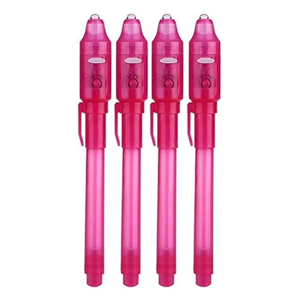 4-12pcs Invisible Ink Pen Spy Pen with UV Light Magic Marker for Secret Message Treasure Box Prizes Kids Party Favors Toys Gift