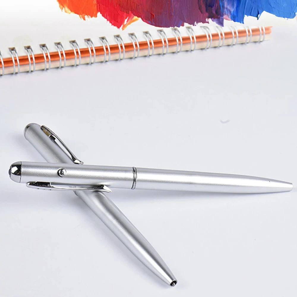 Invisible Ink Pen with UV Light Magic Secret Ballpoint Pen Hidden Handwriting Novelty for Office School Supplies