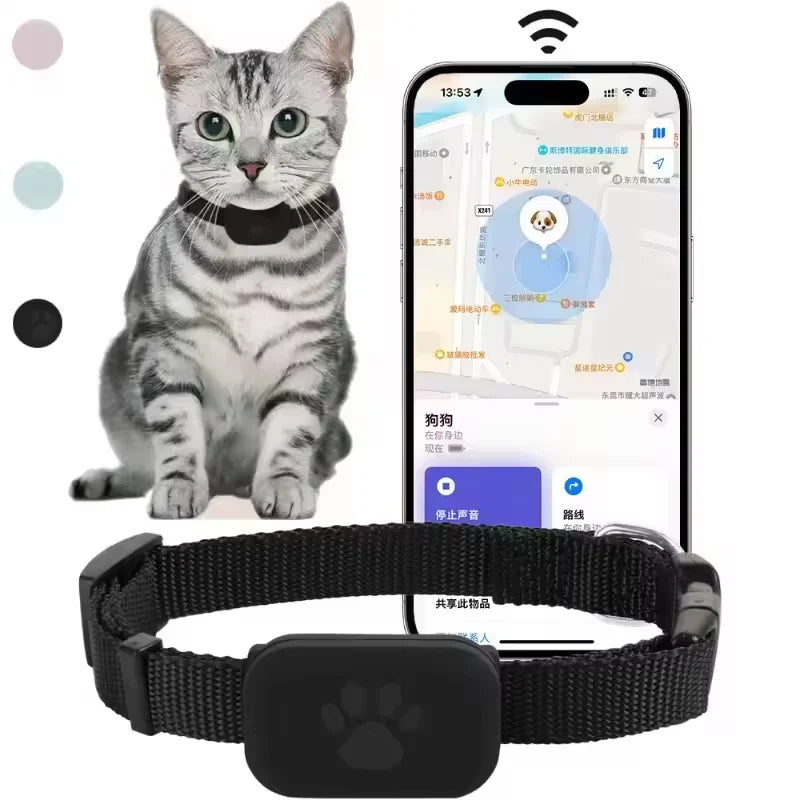 Waterproof Pet GPS Tracker - Dog & Cat Locator, with Adjustable Collar Anti Lost Dogs Real-time Tracking Device for iOS/Android