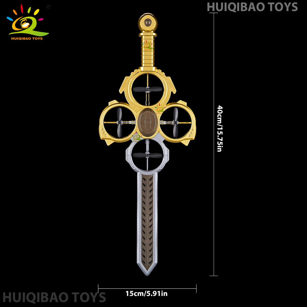 Remote-Controlled Flying Sword Drone with Cool Lights Controlled by Remote or Watch Fingertip-Operated Toy Perfect Gift for Guys