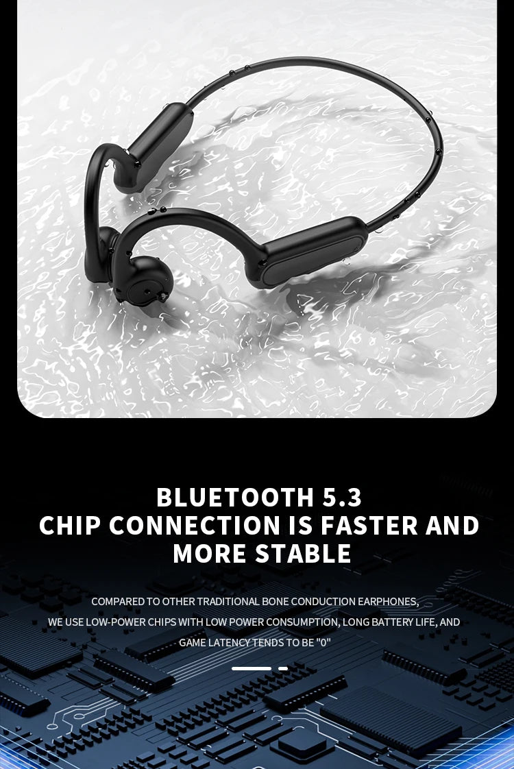 B8 True Bone Conduction Earphones Bluetooth 5.3 Sports Wireless Headphones Ear Hook IPX5 Waterproof Headset for Running Driving