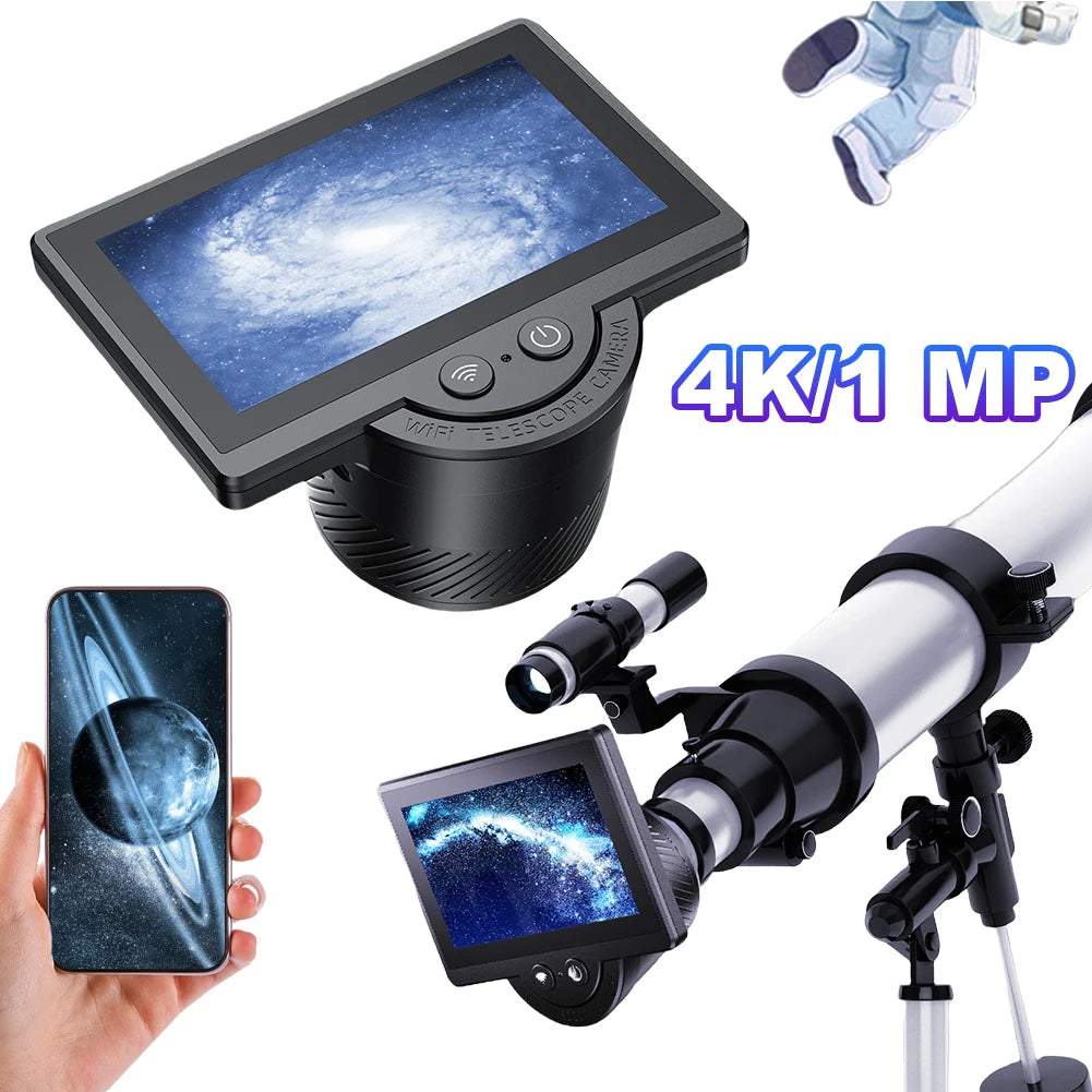 WiFi Electronic Eyepiece 1080P Telescope Camera Eyepiece with 4.3 Inch IPS Screen for Astronomical Telescope Accessories