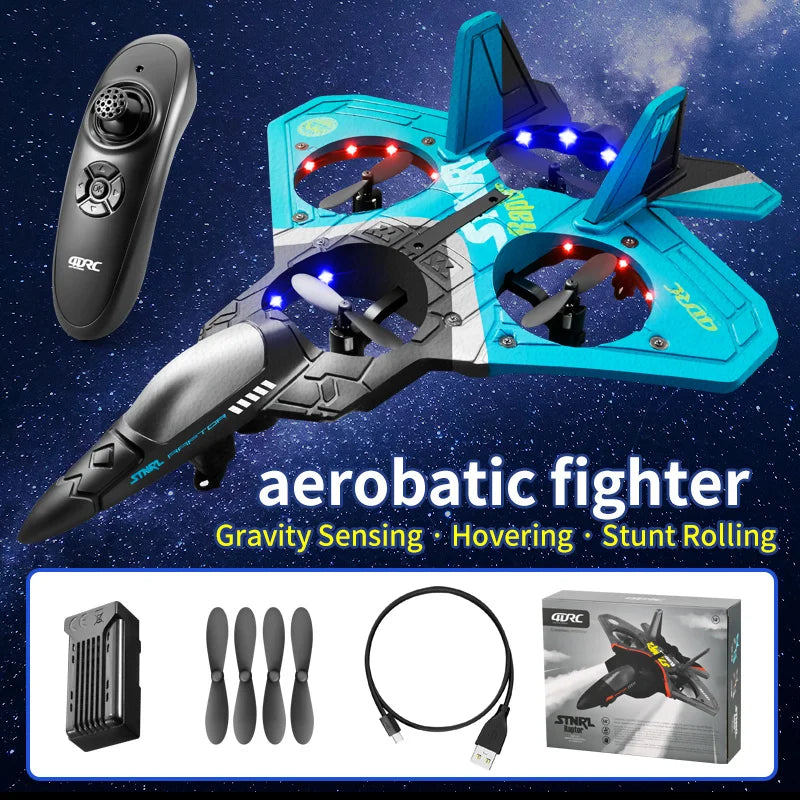 4DRC Drone V17 RC Aircraft Remote Control Foam Glider RC Glider Plane Fighter Hobby Airplane Toys for Kids Beginners Adults