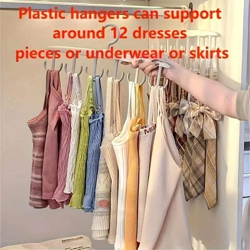 12-Hook Rotating Hanger – Space-Saving Closet Organizer for Ties, Belts, Underwear, Skirts | Portable Home & Dorm Storage
