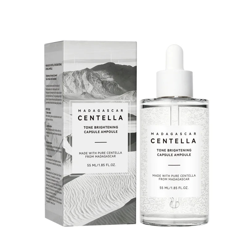 Centella Asiatica Brightening Serum: Calms Irritation, Reduces Breakouts, Balances Sebum & Diminishes Dark Marks for Clear Skin.