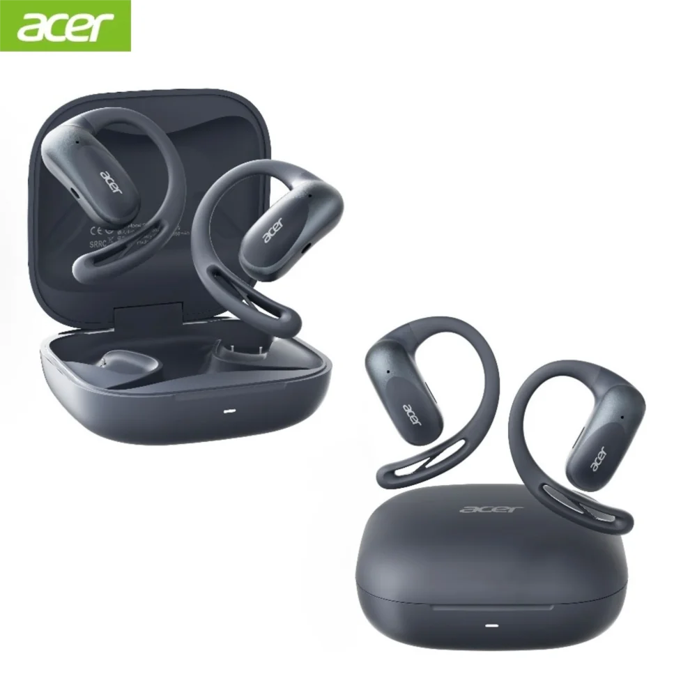 Acer OHR517 OWS Open-Ear Earphones Ear Hooks Wireless Bluetooth 5.4 Headphones Hi-Res Earphones Bass Boost Sport Earbuds 48Hrs