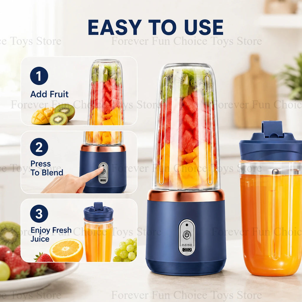 Electric Juicer Small Fruit Juicing Cup USB Charging Portable Outdoor Travel Electric Juicer 400ml Home Kitchen Milkshake Mixer