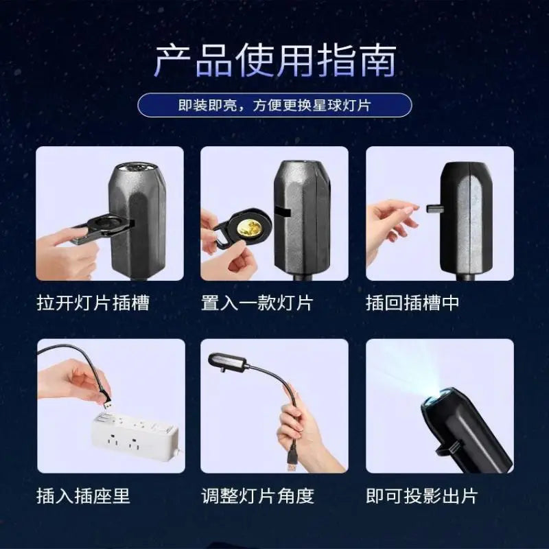 5V USB Plug In Planet Projection Lamp Indoor Ceiling Decoration Atmosphere Light Starry Sky Lamp Night Light Galaxy Projector