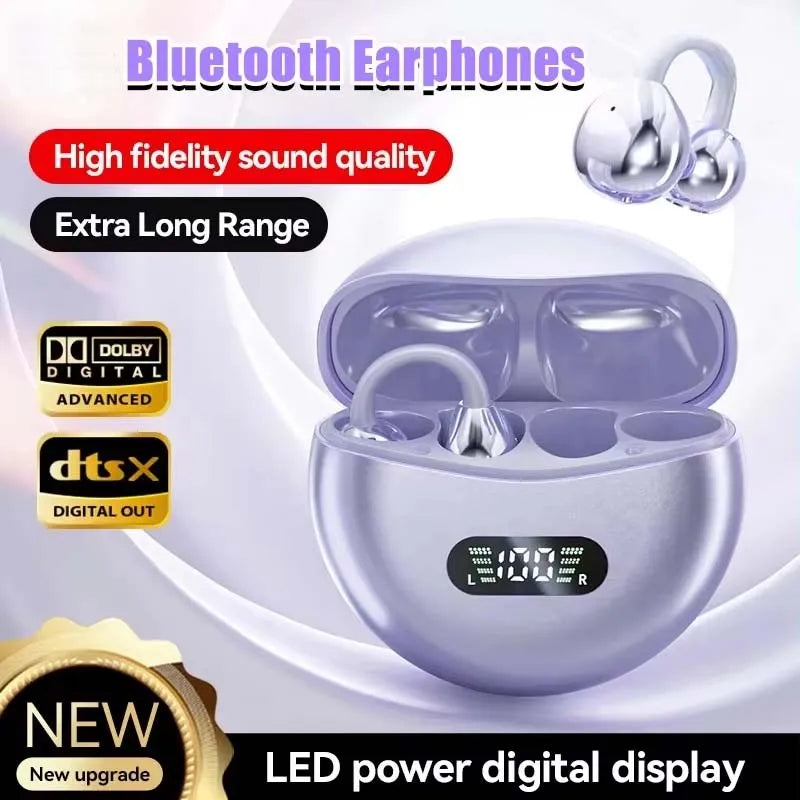 2026 Ear Clip Wireless Bluetooth Earphones High Frequency Long Endurance Low Latency Noise Reduction Gaming Sports Headphones