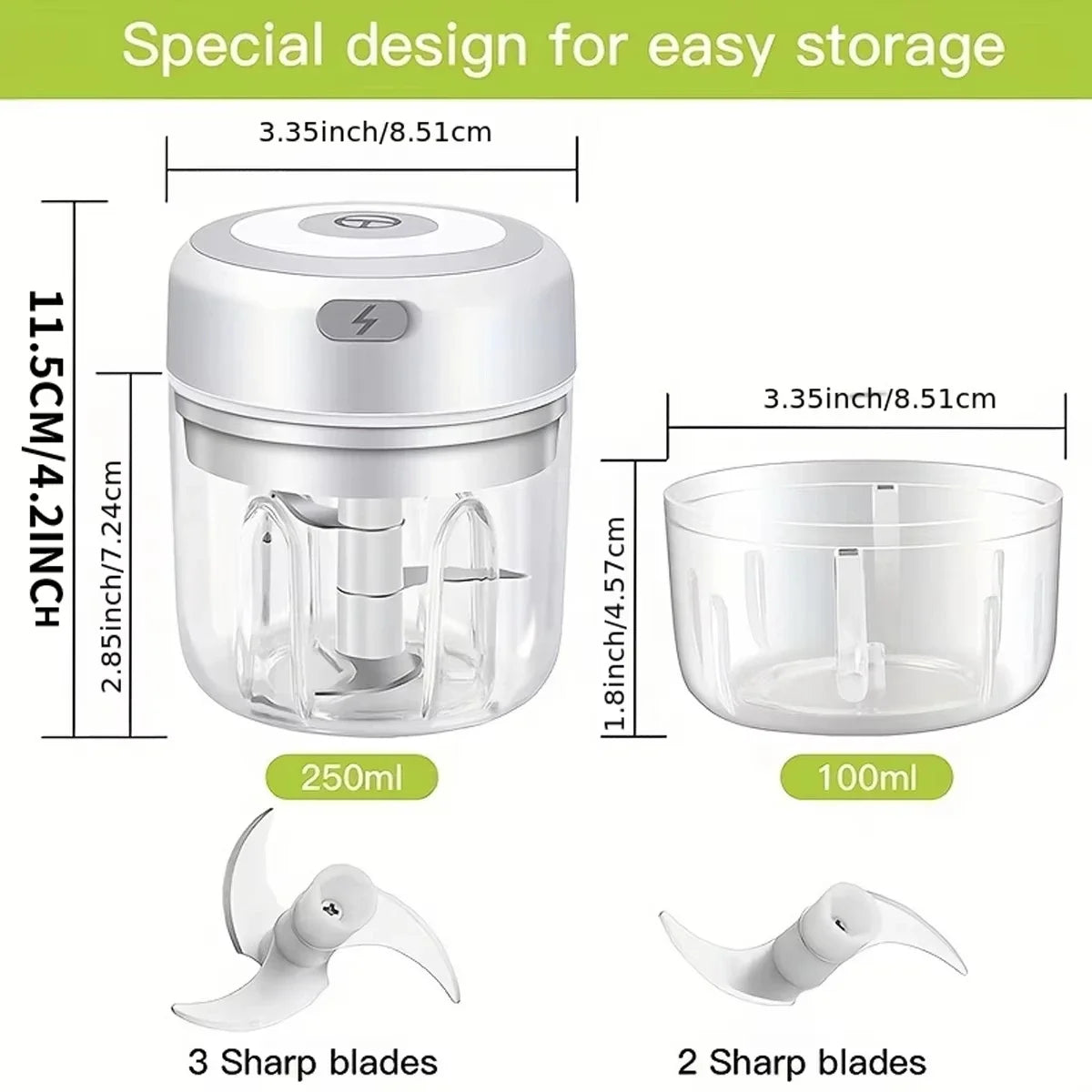 Electric Kitchen Food Chopper Mini Garlic Masher crusher USB Portable Meat Grinder Vegetable Chopper for Kitchen Gadgets