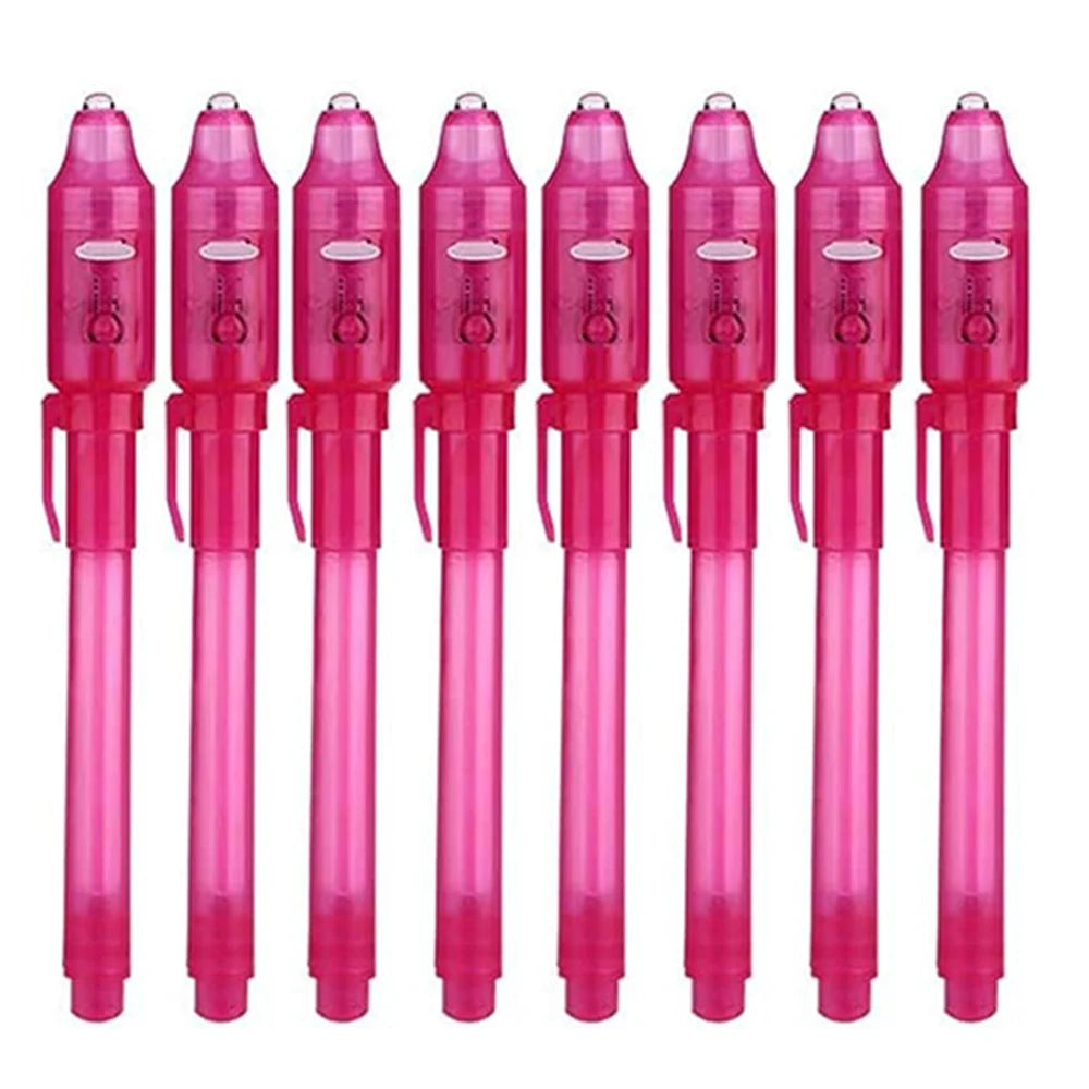 4-12pcs Invisible Ink Pen Spy Pen with UV Light Magic Marker for Secret Message Treasure Box Prizes Kids Party Favors Toys Gift