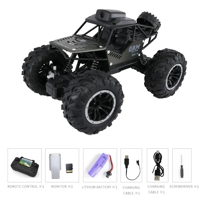 Rc Car with Camera Lcd Remote Fpv Real Time Transmission High Speed 2.4g Remote Control Car Take Pictures Toys For Kids Adults