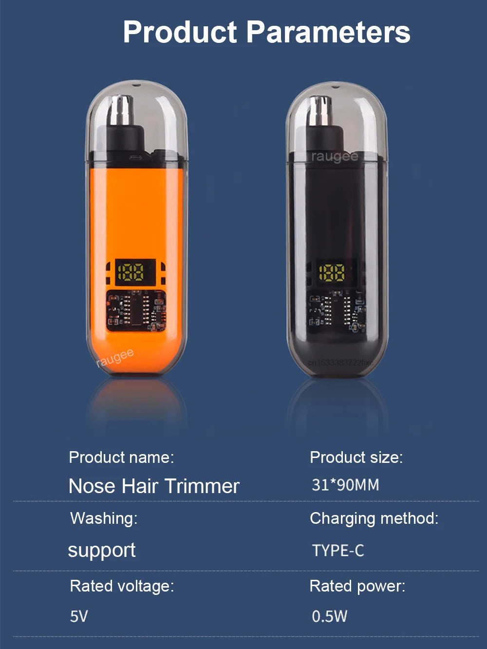 Nose Hair Trimmer Rechargeable Electric Nose Hair Remover Men Eyebrow Hair Shaving Razor Mini Pocket Portable Nose Hair Clipper