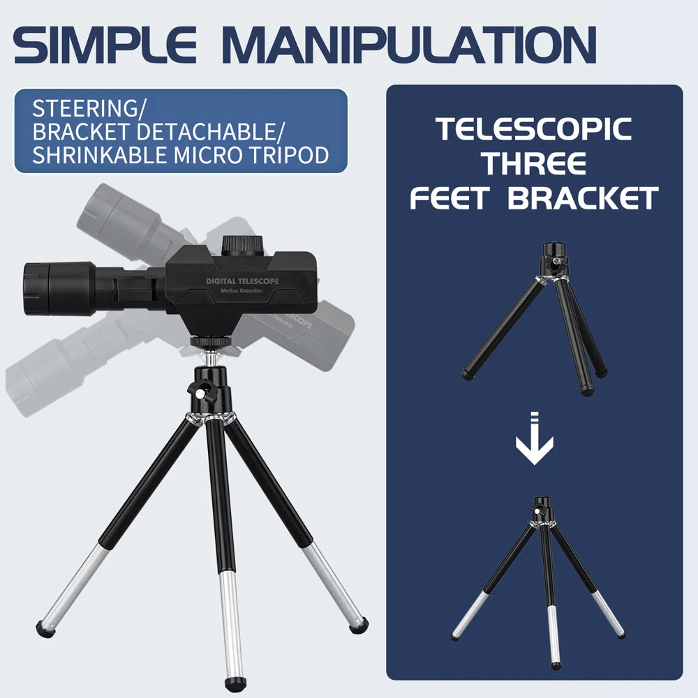 New WiFi Digital Telescope 70X Large Aperture Objective Lens 2MP Photos Video Mobile-detective Crosshairs Positioning Monocular