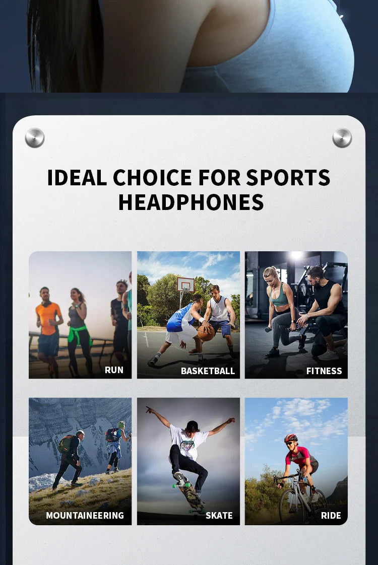 B8 True Bone Conduction Earphones Bluetooth 5.3 Sports Wireless Headphones Ear Hook IPX5 Waterproof Headset for Running Driving