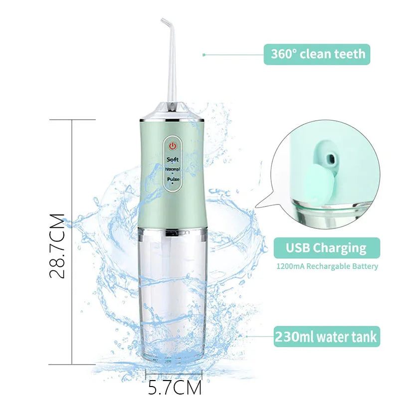 Professional Flossing Portable Electric 4Nozzle Toothbrush Combo Tonsil Stone Remover Family Oral Irrigator Water Dental Flosser