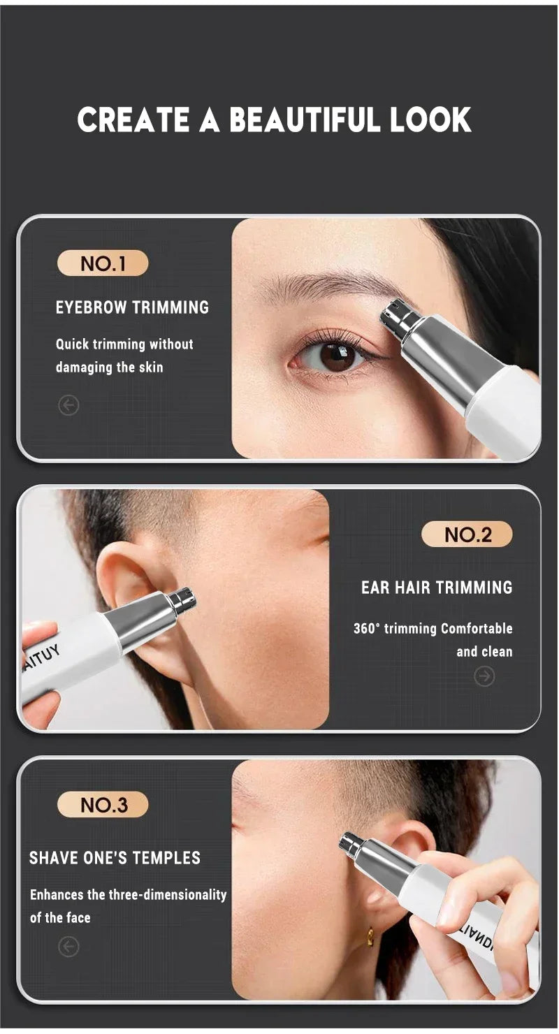 Portable Electric Nose Hair Trimmer USB charging Nose Ears Hair Eyebrow Trimmer for Men Rechargeable Painless set