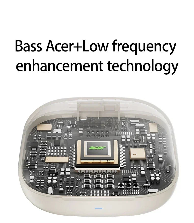 Acer OHR517 OWS Open-Ear Earphones Ear Hooks Wireless Bluetooth 5.4 Headphones Hi-Res Earphones Bass Boost Sport Earbuds 48Hrs