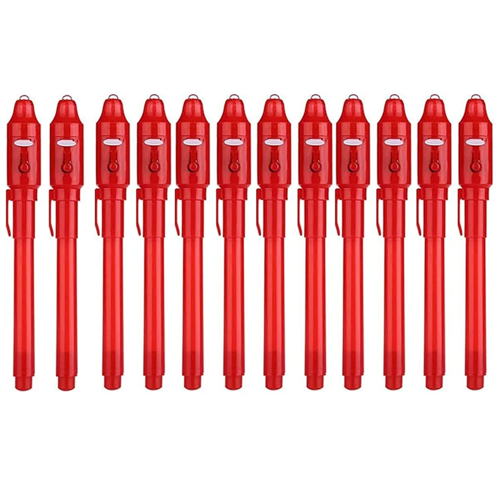 4-12pcs Invisible Ink Pen Spy Pen with UV Light Magic Marker for Secret Message Treasure Box Prizes Kids Party Favors Toys Gift