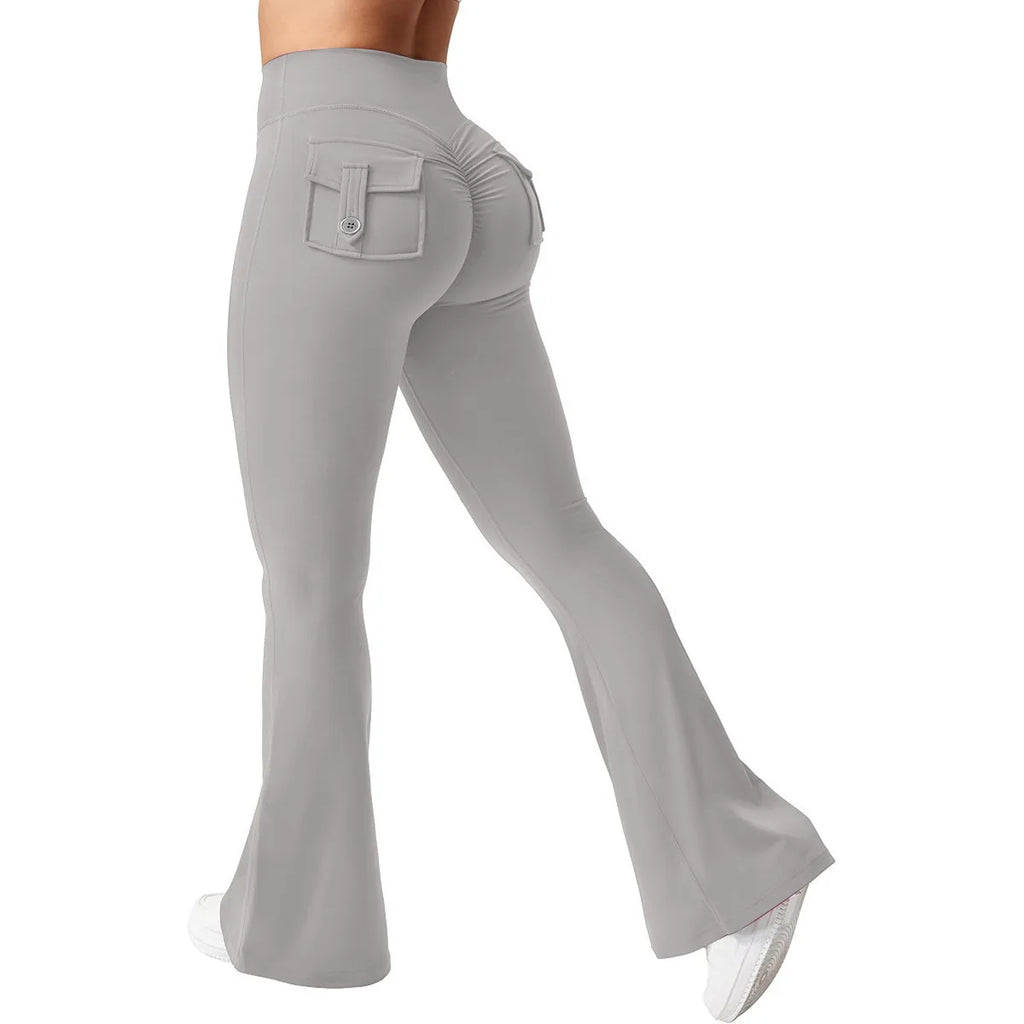 Fitness Yoga Leggings for Women Button Pocket Gym Leggings High Waist Butt Liftting Tights Leggins