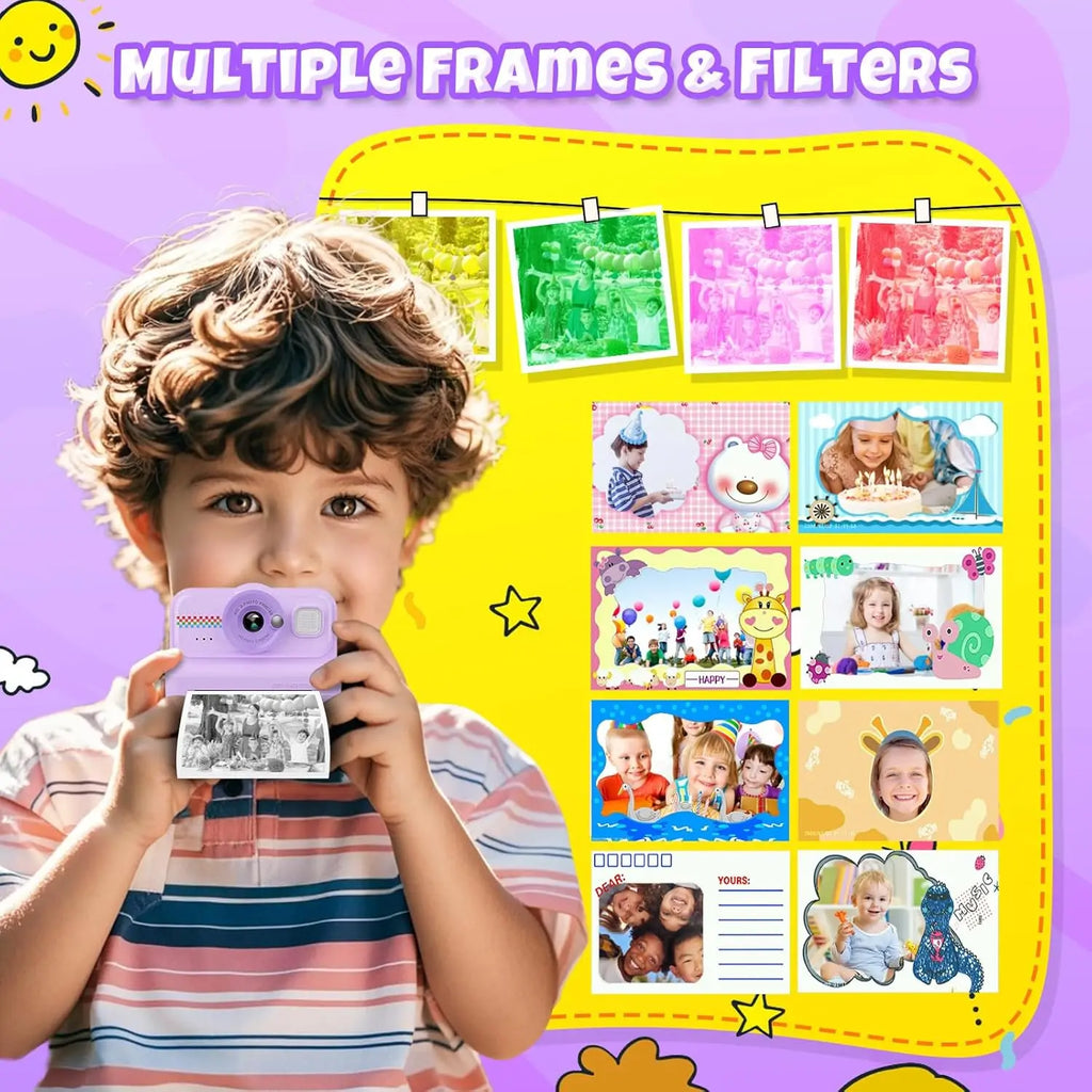 Digital Children Camera Photography Instant Print Photo 1080P HD Video Recorder Mini Thermal Printer Educational Birthday Gifts