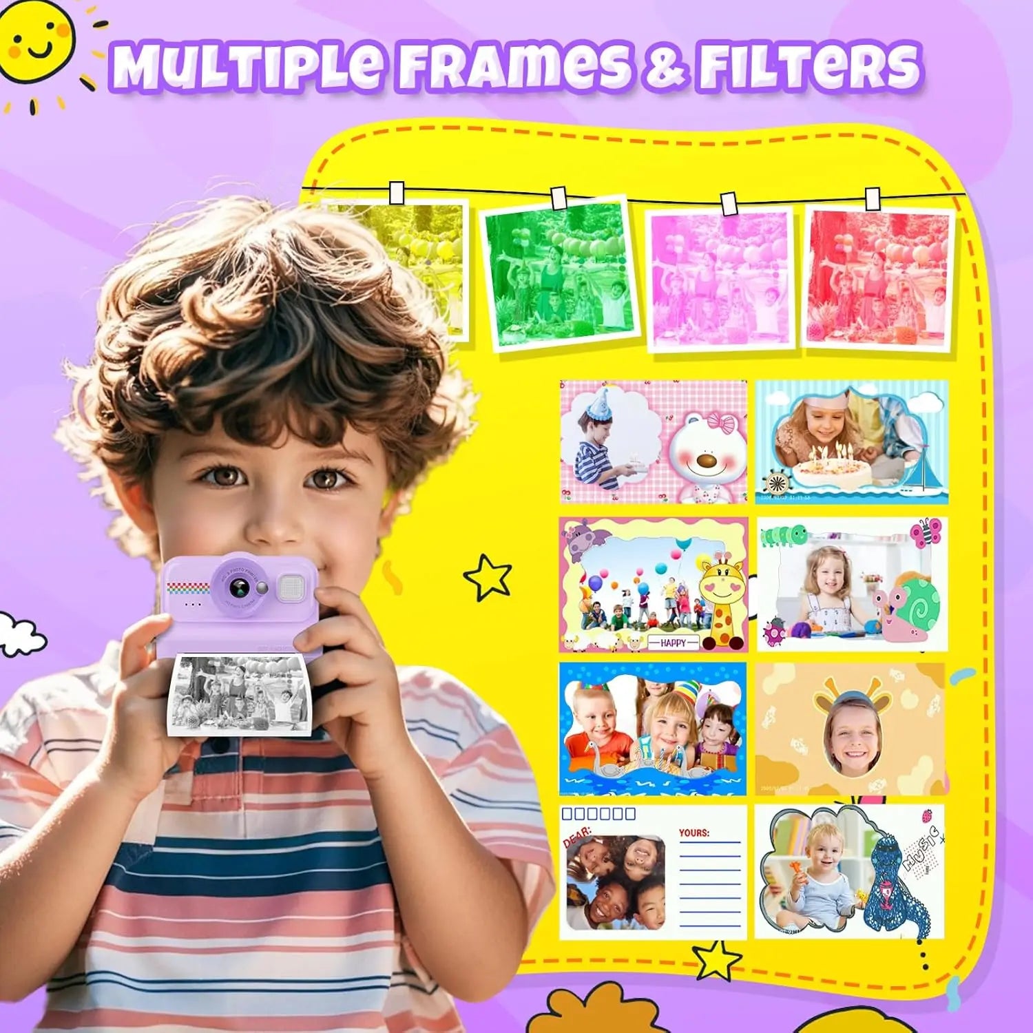 Digital Children Camera Photography Instant Print Photo 1080P HD Video Recorder Mini Thermal Printer Educational Birthday Gifts