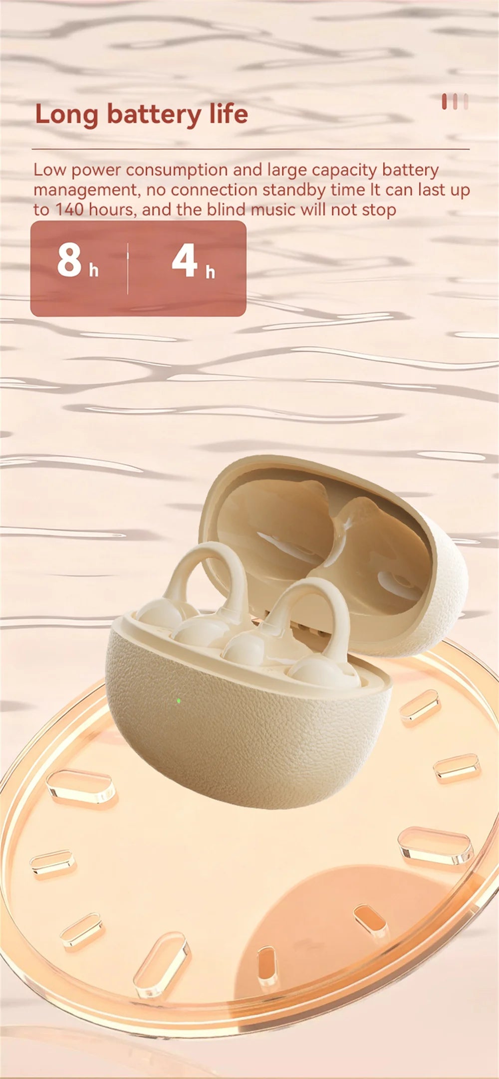 2026 New Open Bluetooth Earphone Air-bone Conduction High Sound Quality Long Battery Life Noise Reduction True Wireless Earplugs
