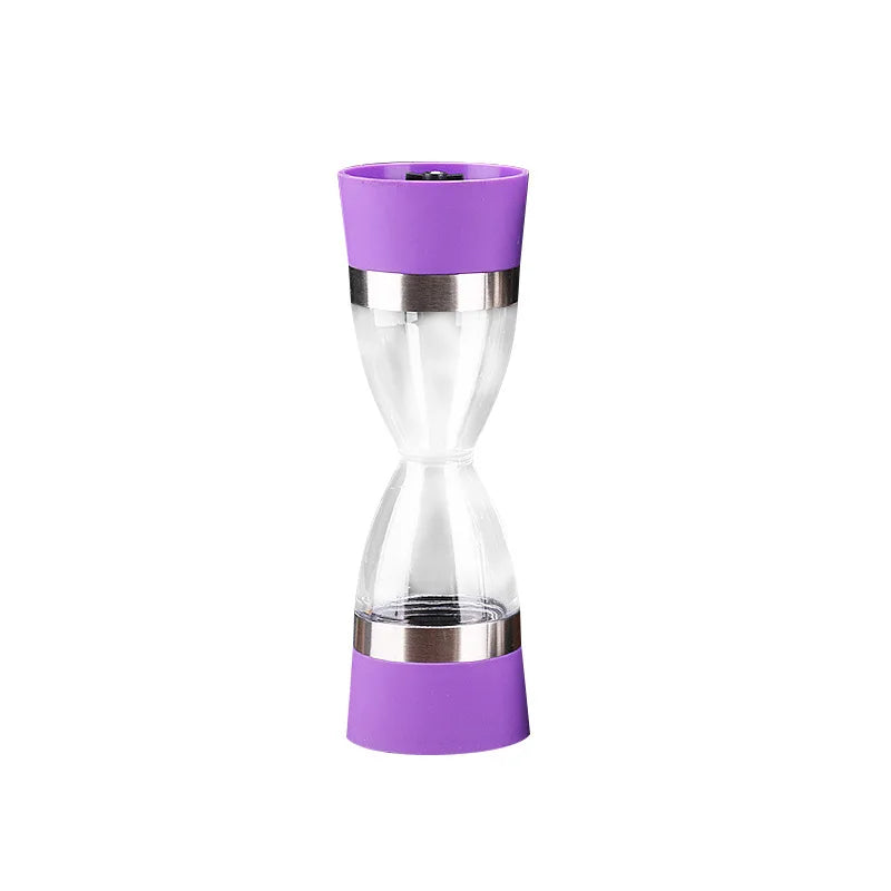 2 in 1 Hourglass Shape Manual Salt Pepper Mill Spice Grinder Pepper Shaker  Salt and Pepper Grinder Kitchen Gadgets Cooking Tool