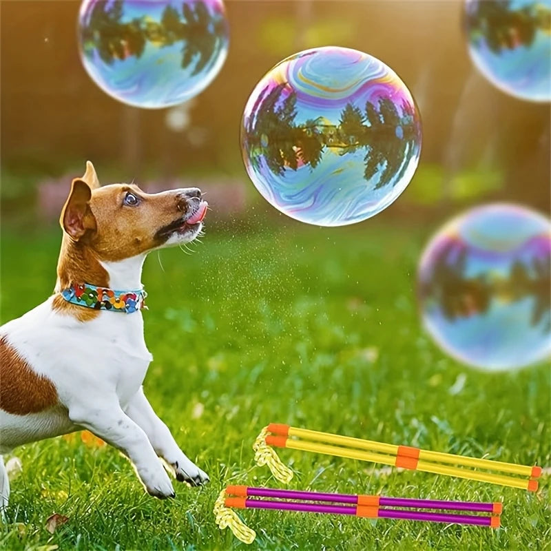 Giant Bubble Wand Kit Kids Outdoor Bubble Maker Toy Large Bubble Blower Set for Garden Beach Party Fun