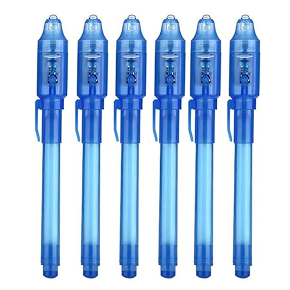 4-12pcs Invisible Ink Pen Spy Pen with UV Light Magic Marker for Secret Message Treasure Box Prizes Kids Party Favors Toys Gift