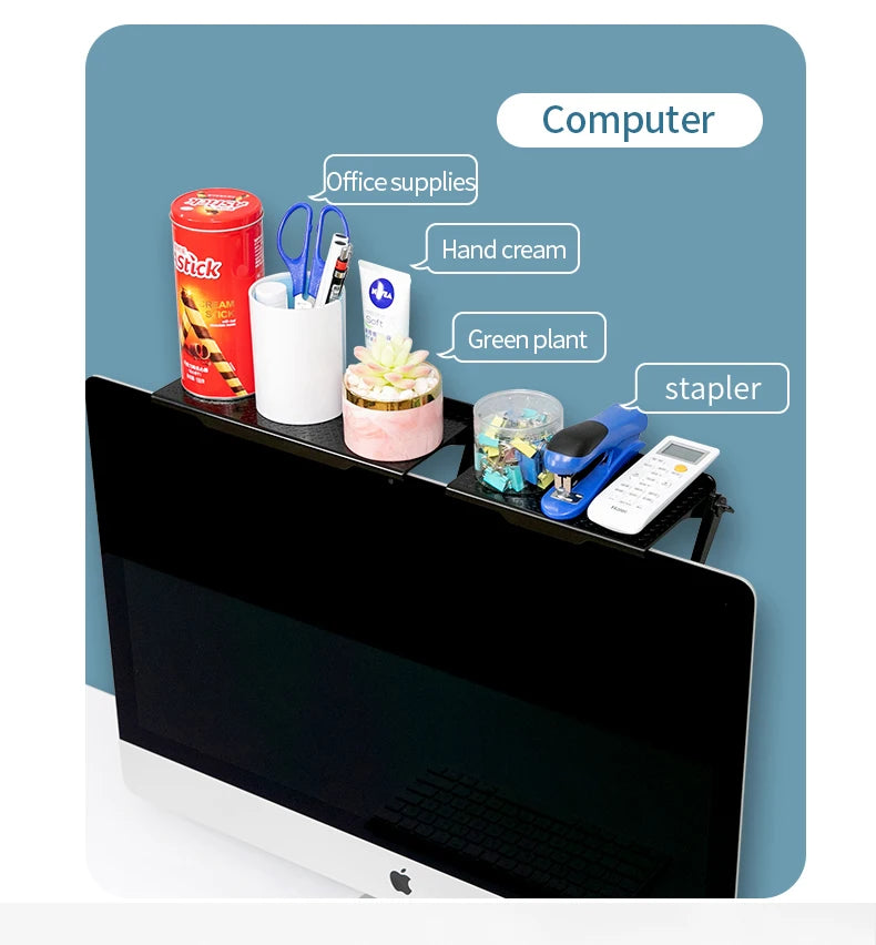 Adjustable TV Screen Top Shelf Display Shelf Computer Monitor Riser Desktop Stand TV Rack TV Top Monitors Simple Bracket