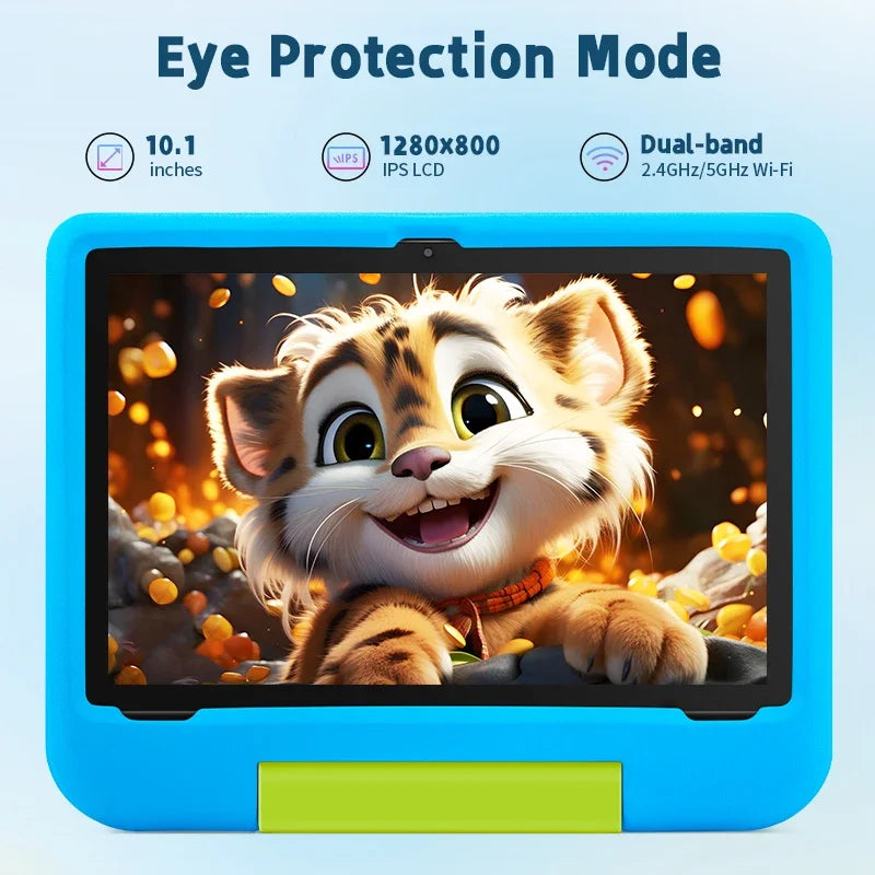 Kids Tablet, 10.1-inch Children 2025 Android 15 Tablets with Eye Protection Screen, 8GB(4+4GB) RAM 64GB Storage, 5000mAh Battery